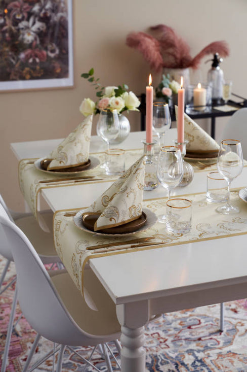 Nadstolnjak Dunicel nalik platnu 84x84 cm Golden Grace Cream