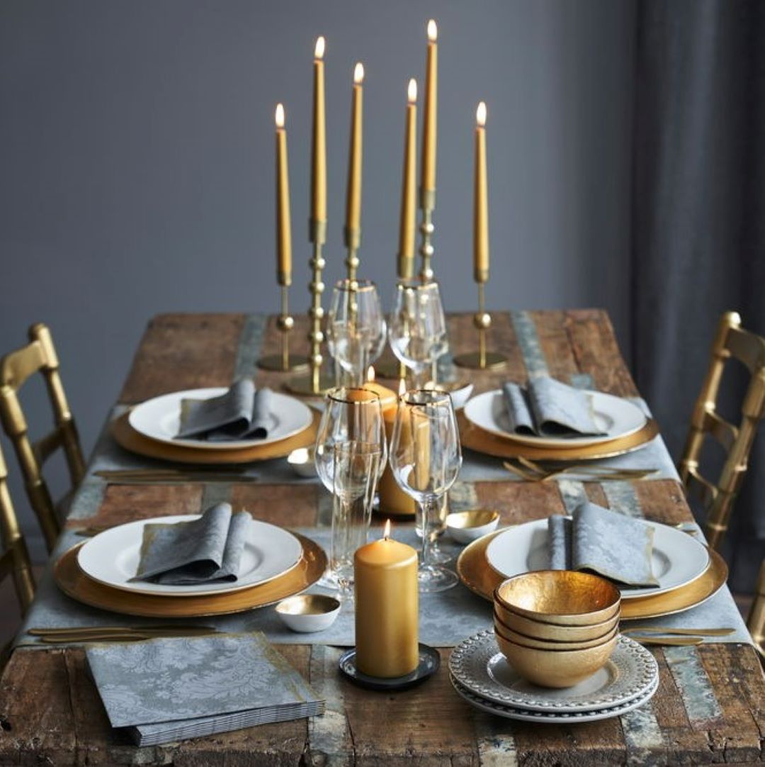 Duni Svijeće Antique 245x22 mm Zlatna