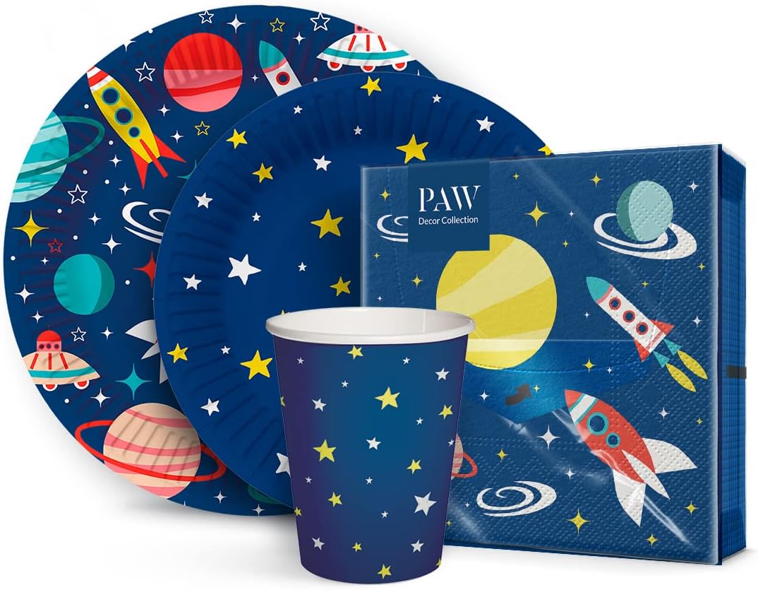 Papirni kvadratni tanjir 23cm 1/8 Svemir