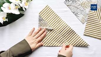 Salvete troslojne dvostrukog dizajna 33x33 Exotic Leaves Stripes 1/20