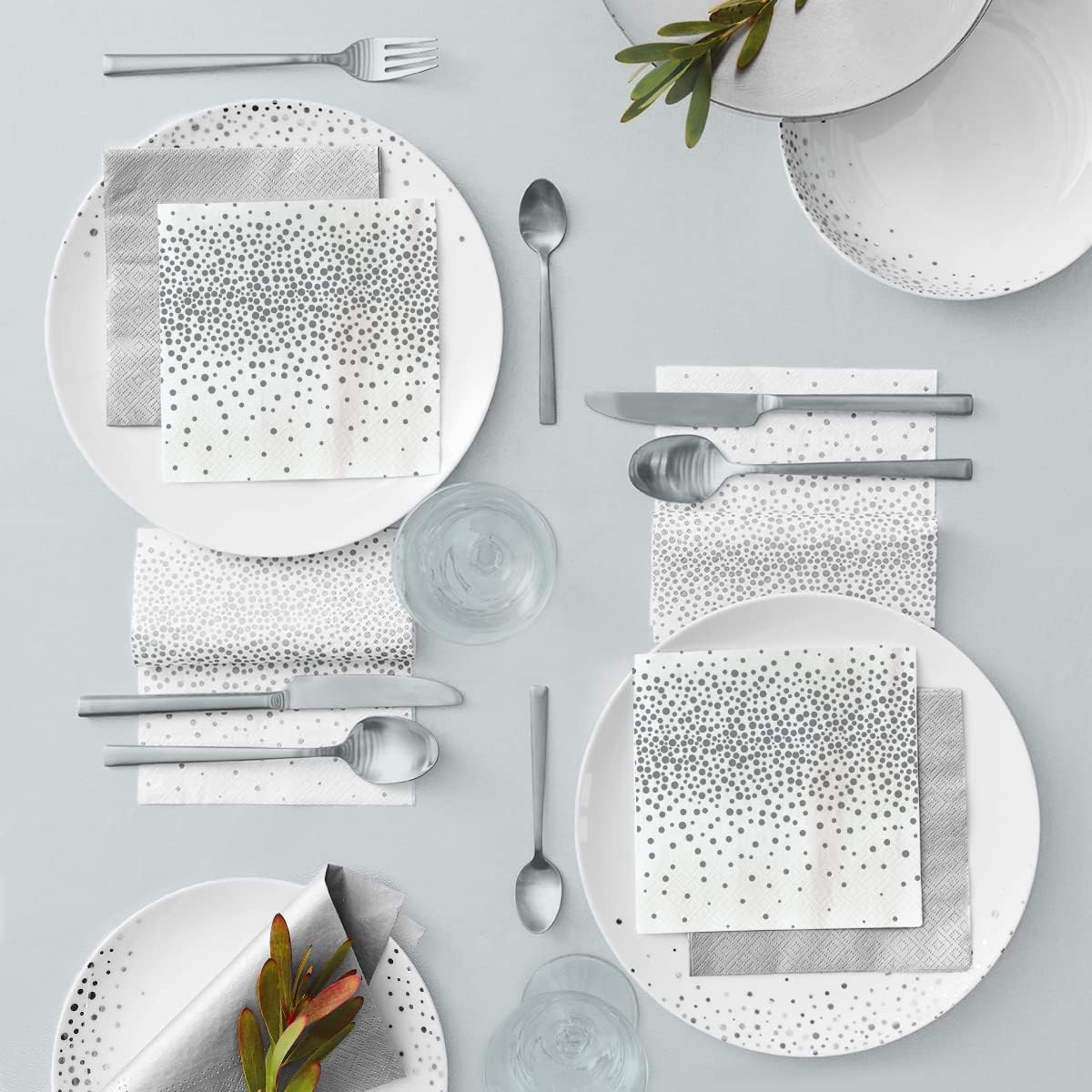 Salvete troslojne 33x33 cm Confeti Srebro 1/20