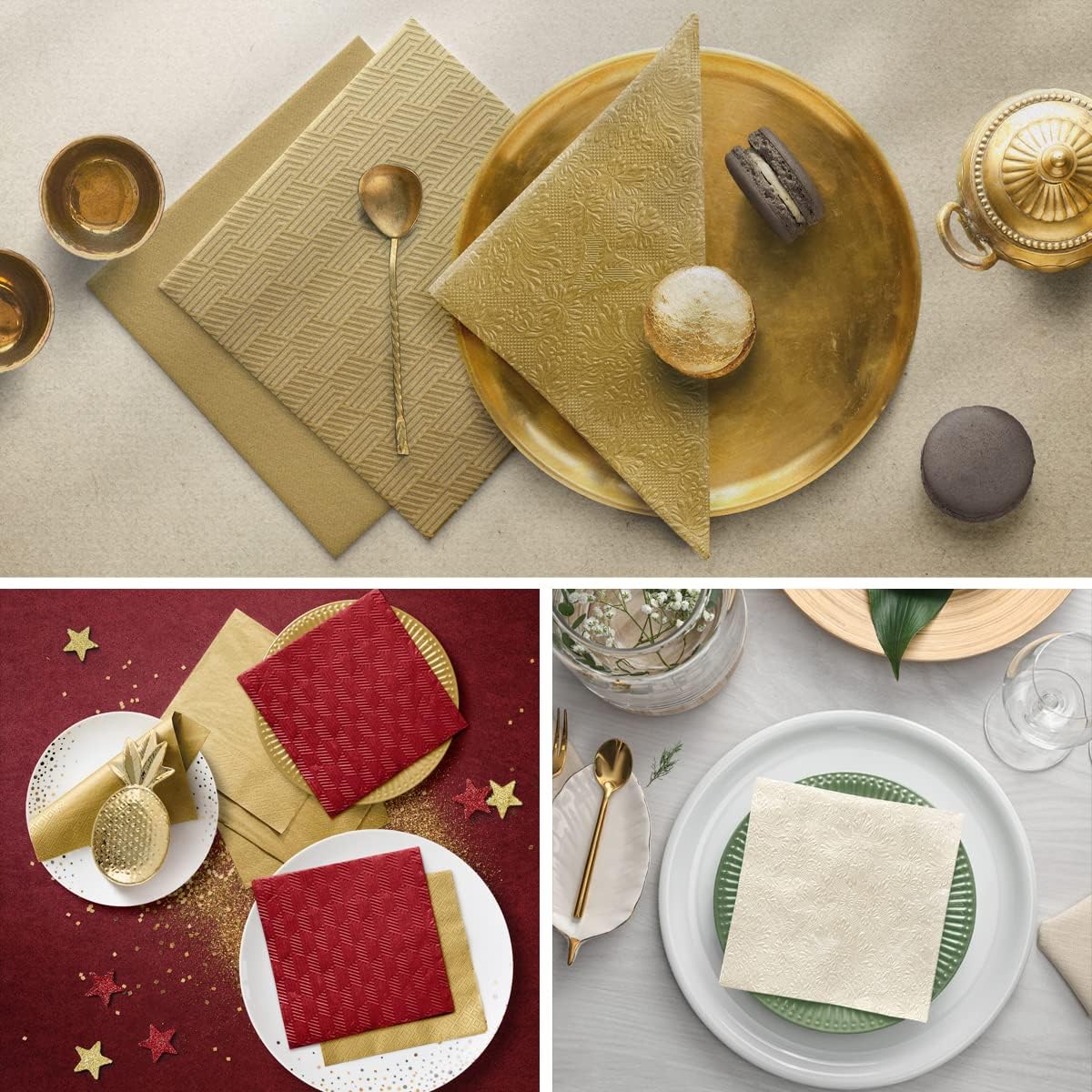 Salvete troslojne 33x33 cm Inspiration Classic gold 1/20