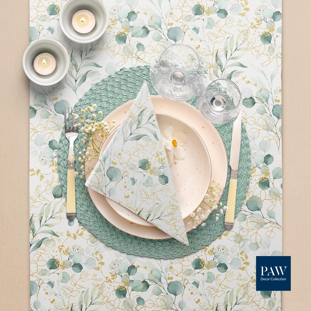 Salvete troslojne 33x33 cm Golden Eucalyptus 1/20