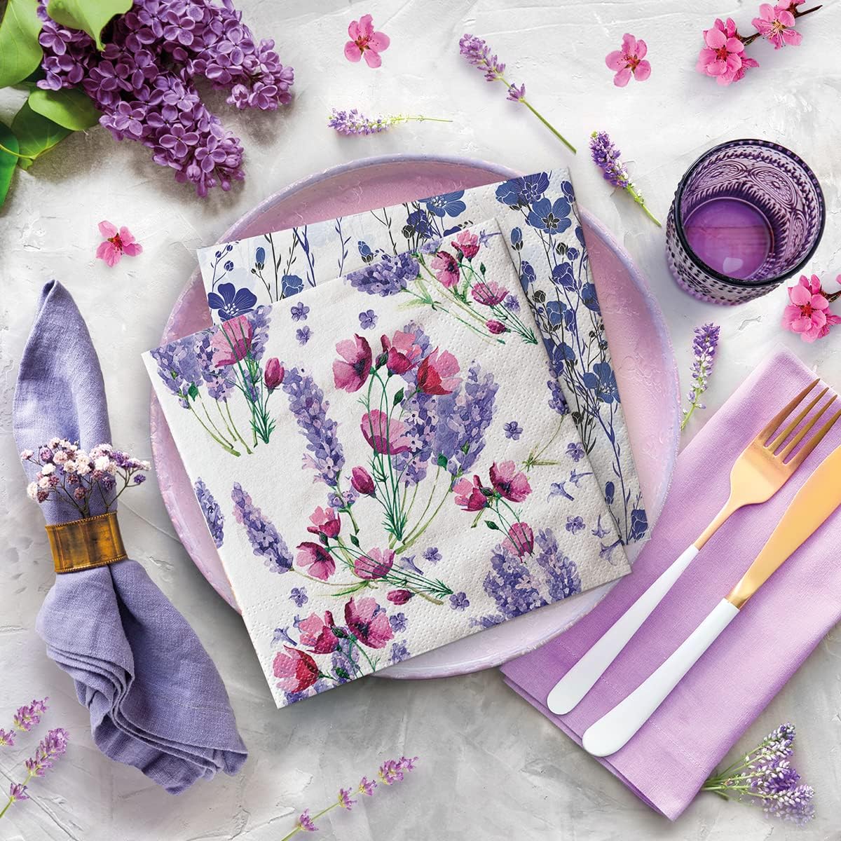Salvete troslojne 33x33 cm Bass Fragrant Lavender 1/20