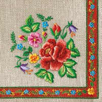 Salvete Maki 33/20 Roses Mountain Embroidery Folk on Beige