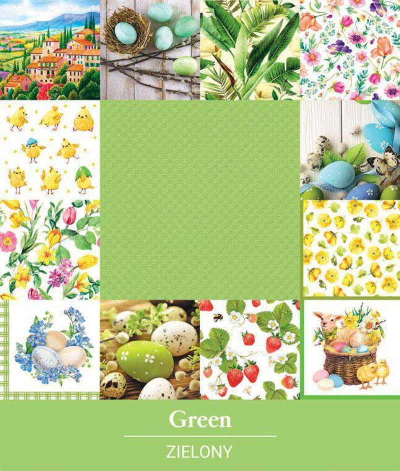 Salvete troslojne 33x33 cm Inspiration Modern green 1/20