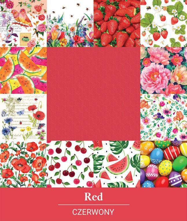 Salvete troslojne 33x33 cm crvena 1/20