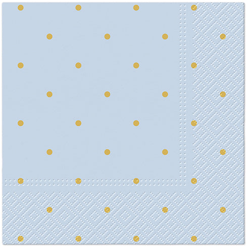 Salvete troslojne 33x33 Golden Dots Light Blue 1/20