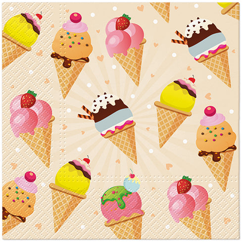 Salvete troslojne 33x33 Ice Cream 1/20