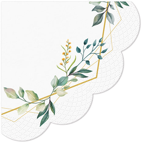 Salvete troslojne okrugle Leaves Frame 1/12