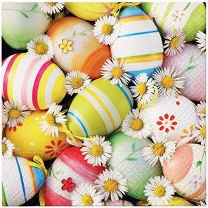 Salvete troslojne 33x33 Daisies among Eggs