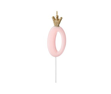 Rođendanska svjećica br.O-9 roza-zlato 9,5 cm