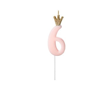 Rođendanska svjećica br.O-9 roza-zlato 9,5 cm