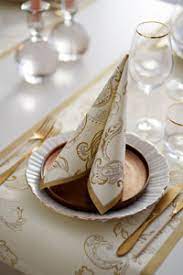 Nadstolnjak Dunicel nalik platnu 84x84 cm Golden Grace Cream