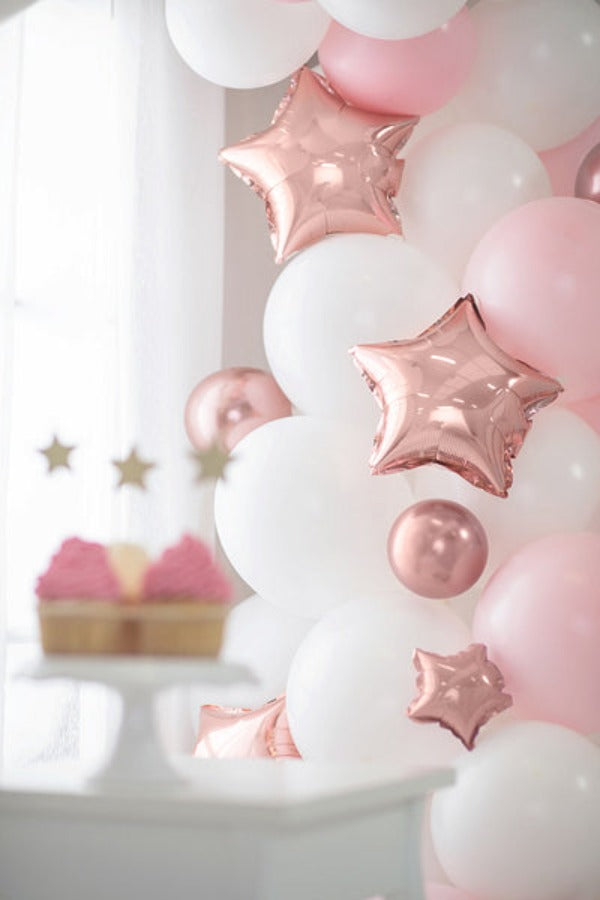 Folijski balon Rose gold star 12 cm (zrak) 1/1