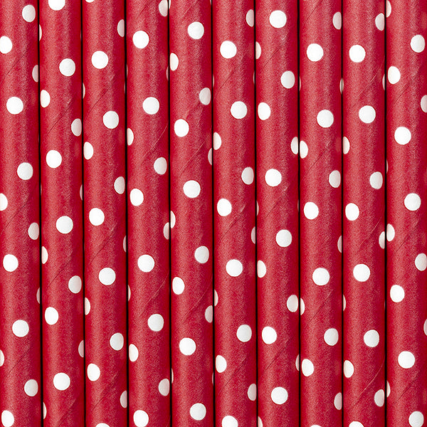 Papirne slamke crvene 19,5cm 1/10