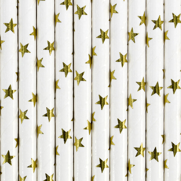 Papirne slamke gold star 19,5cm 1/10