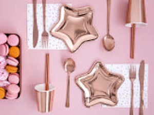 Papirni tanjirici Rose Gold Star 18 cm 1/6