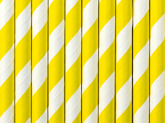 Papirne slamke žute 19,5cm 1/10