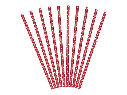 Papirne slamke crvene 19,5cm 1/10