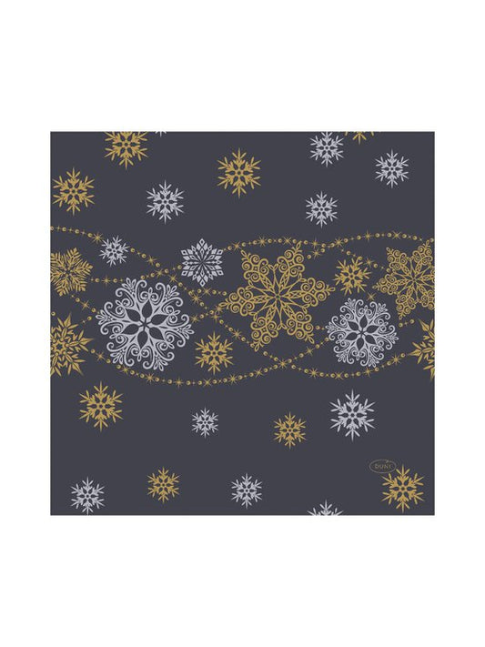 Salvete  Duni 33x33/20 Tissue Snow Glitter Black