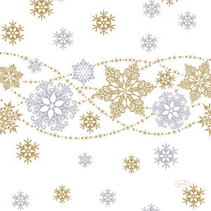 Salvete  Duni 33x33/20 Tissue Snow Glitter White