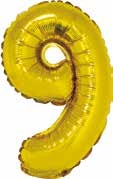 Folijski balon zlato  br.O-9 35 cm