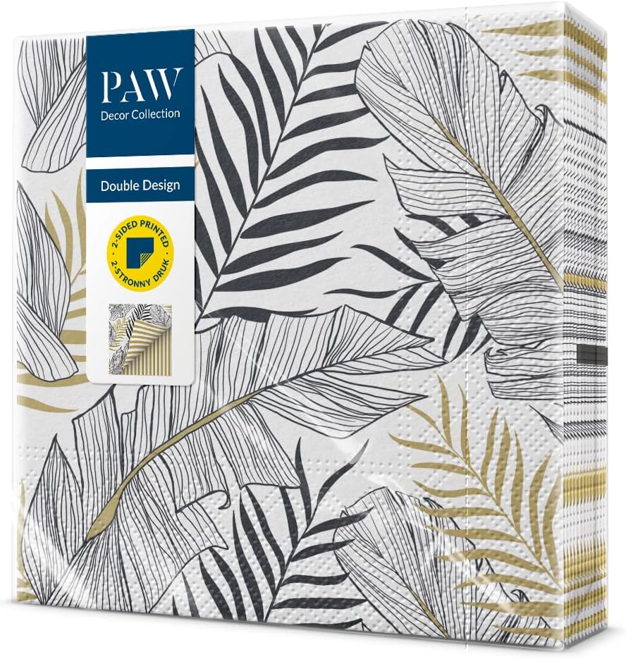Salvete troslojne dvostrukog dizajna 33x33 Exotic Leaves Stripes 1/20