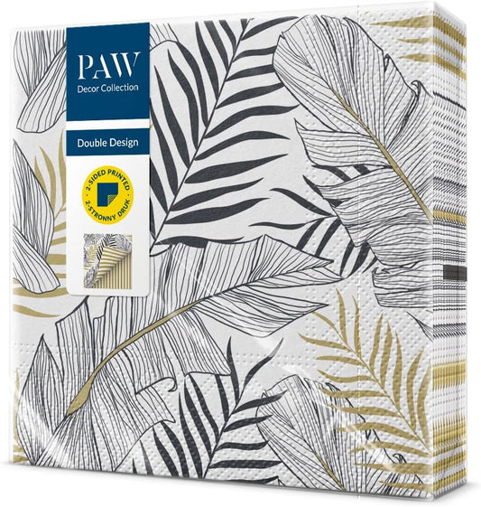 Salvete troslojne dvostrukog dizajna 33x33 Exotic Leaves Stripes 1/20