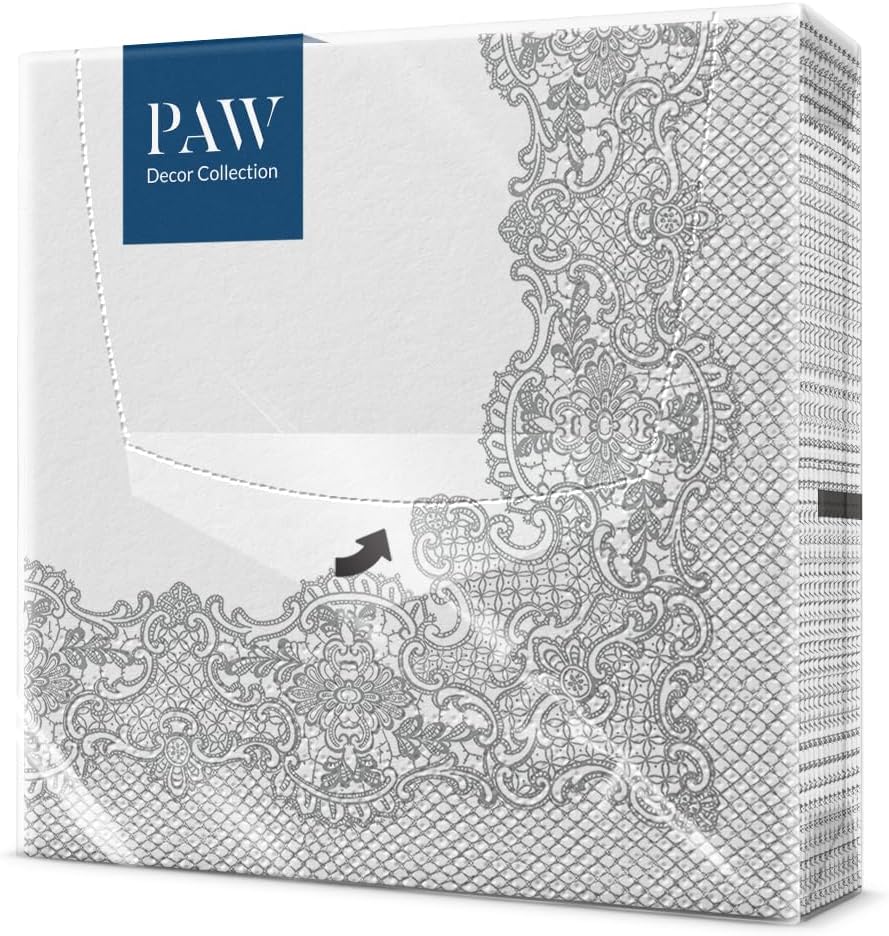 Salvete troslojne 33x33 cm Royal Lace Silver 1/20
