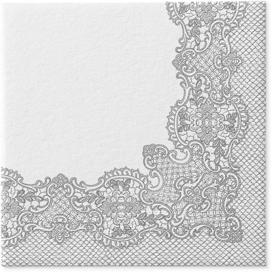 Salvete troslojne 33x33 cm Royal Lace Silver 1/20