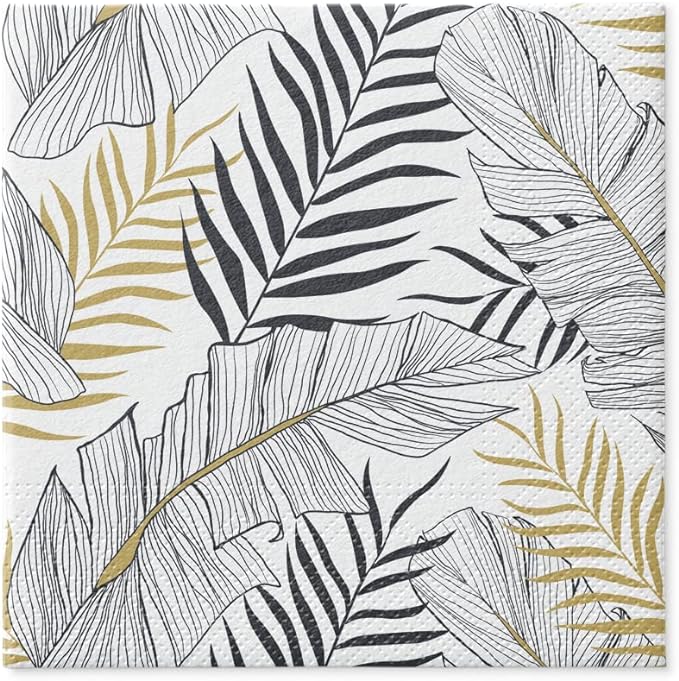 Salvete troslojne dvostrukog dizajna 33x33 Exotic Leaves Stripes 1/20