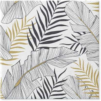 Salvete troslojne dvostrukog dizajna 33x33 Exotic Leaves Stripes 1/20