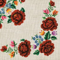 Salvete Maki  33/20 Roses Mountain Embroidery Folk on Light Grey