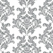 Salvete Maki  33/20 White & Silver Wallpaper