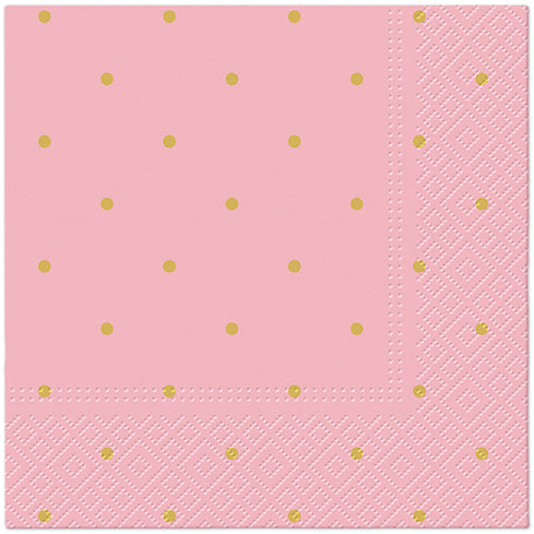 Salvete troslojne 33x33 Golden Dots Light Pink 1/20