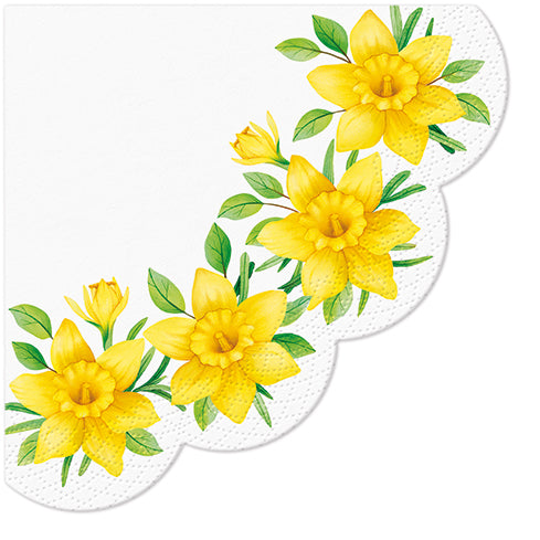 Salvete troslojne okrugle prečnika 32 cm Daffodils in Bloom  1/12