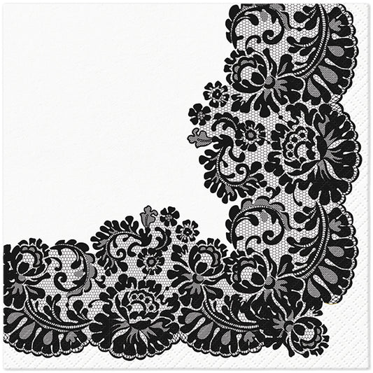 Salvete troslojne 33x33 cm Lacy Frame Black 1/20