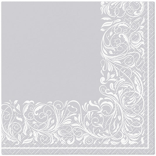 Copy of Salvete troslojne 33x33 cm Elegant Tangle Silver 1/20