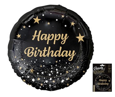 Balon folijski happy birthday crno 45 cm