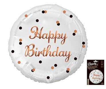 Balon folijski happy birthday ruž.zlato 45 cm