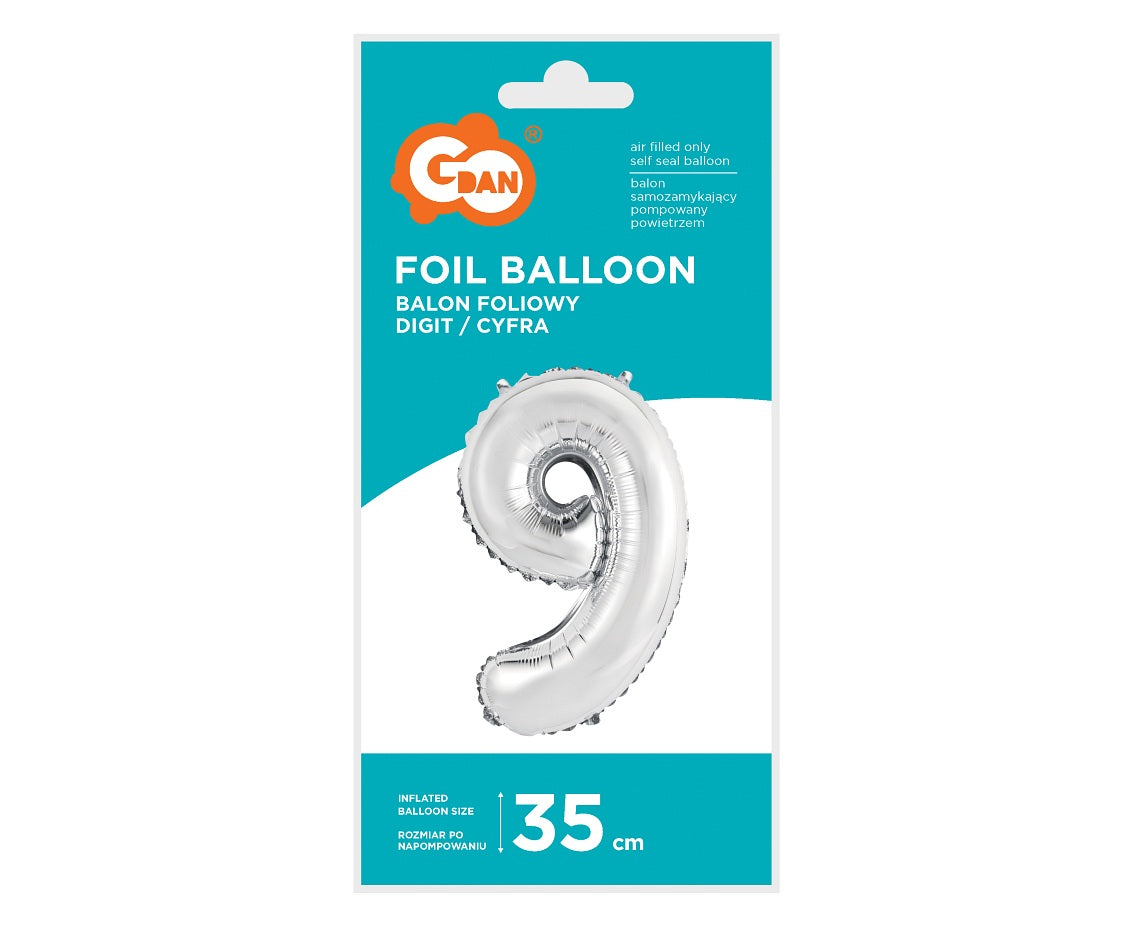Folijski balon srebro  br.O-9 35 cm