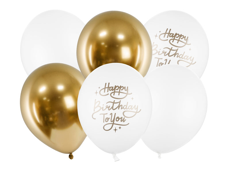 Balonski buket happy birthday  zlato 30 cm 1/6