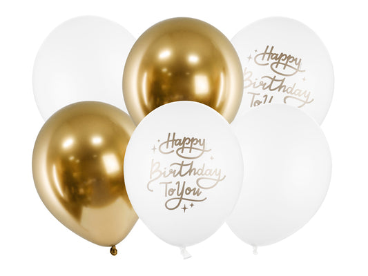 Balonski buket happy birthday  zlato 30 cm 1/6