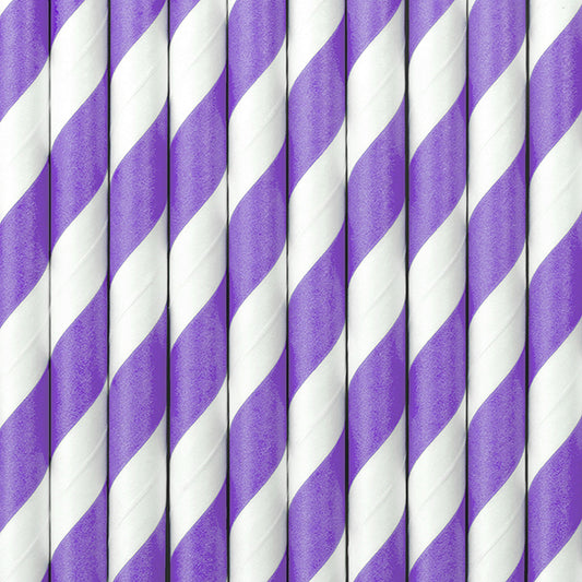 Papirne  slamke ljubičaste  19,5cm  1/10