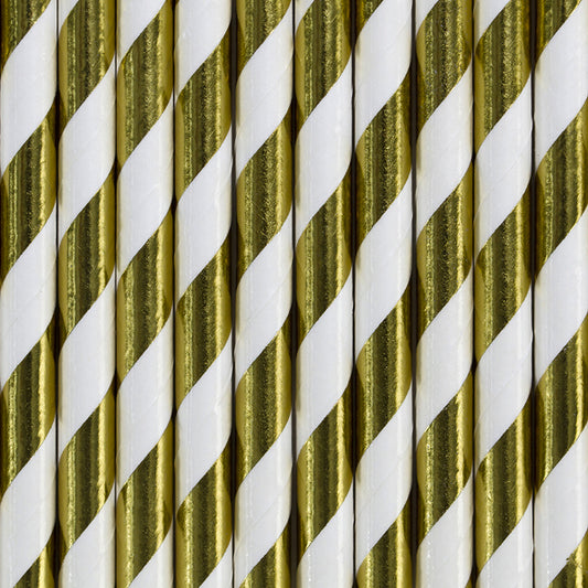 Papirne  slamke zlatne 19,5cm  1/10