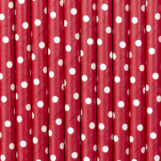 Papirne  slamke crvene  19,5cm  1/10