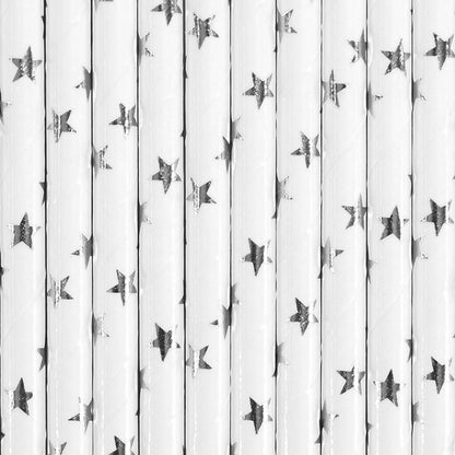 Papirne  slamke silver star 19,5cm  1/10