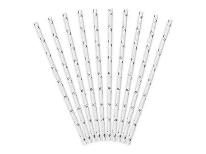 Papirne  slamke silver star 19,5cm  1/10