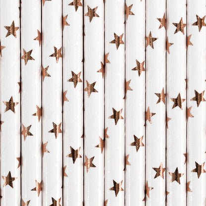 Papirne  slamke rose star  19,5cm  1/10